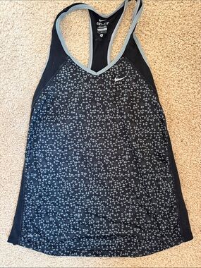 Nike Black & Light Gray Geometric Dri-FIT Racerback Tank